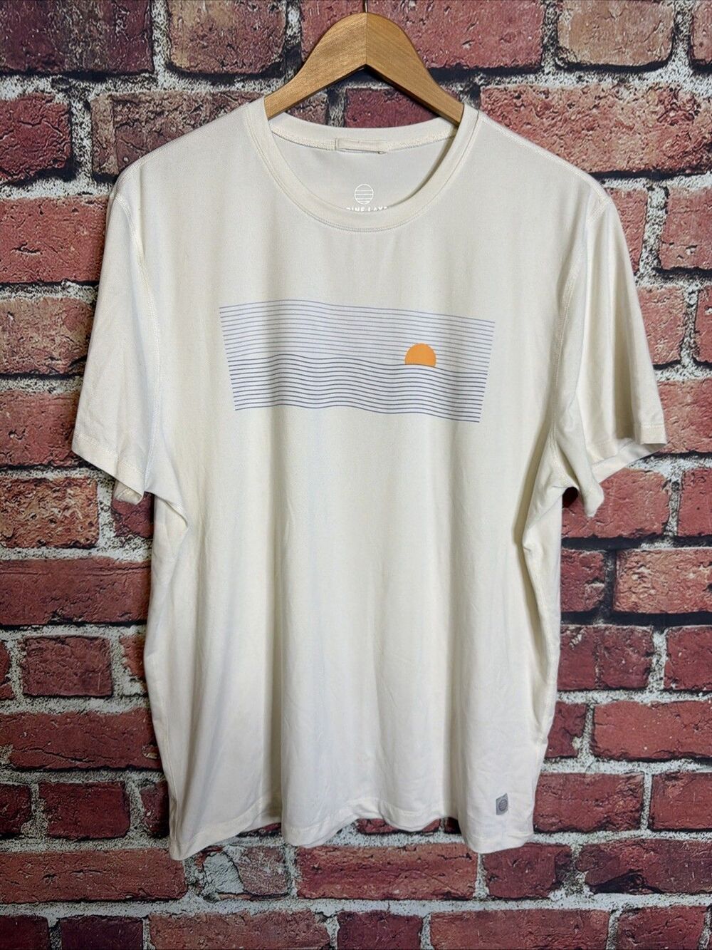 Marine Layer The Air Tee Mens Size White Large Stripe Short Sleeve Crew Neck